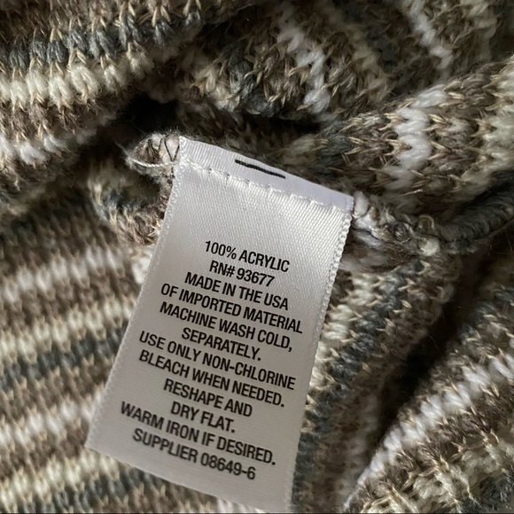 Grey Taupe & White Knotted Front Sweater - Picture 7 of 8